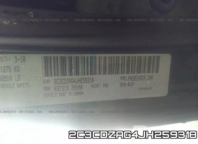 2C3CDZAG4JH259318 фото 9