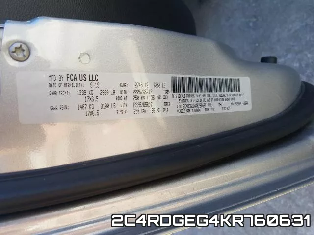 2C4RDGEG4KR760631 фото 2