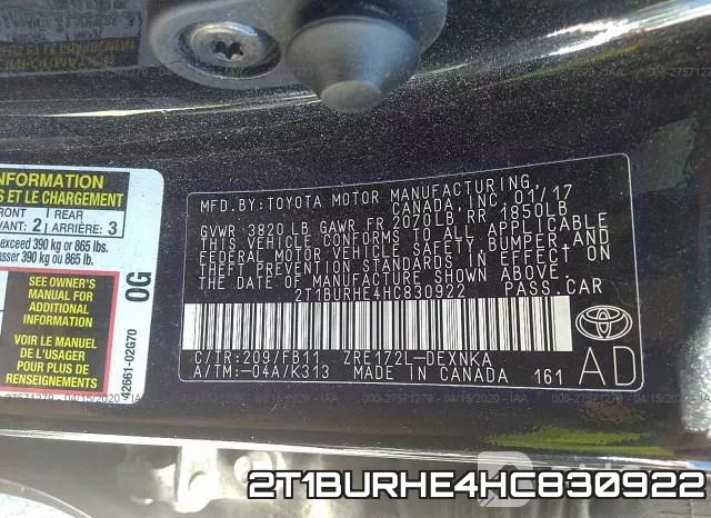 2T1BURHE4HC830922 фото 10