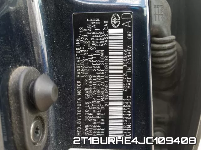 2T1BURHE4JC109408 фото 2