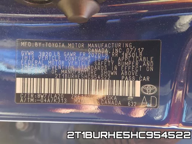 2T1BURHE5HC954522 фото 2