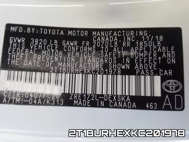 2T1BURHEXKC201978 фото 2