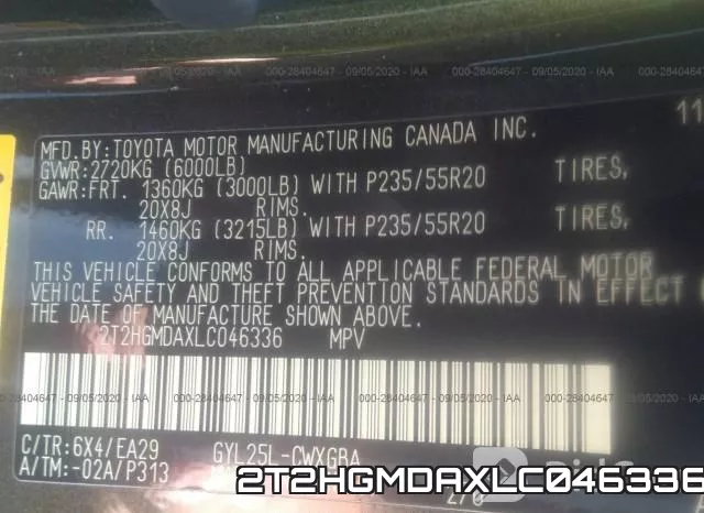 2T2HGMDAXLC046336 фото 9