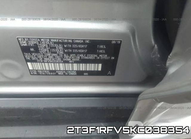 2T3F1RFV5KC038354 фото 10