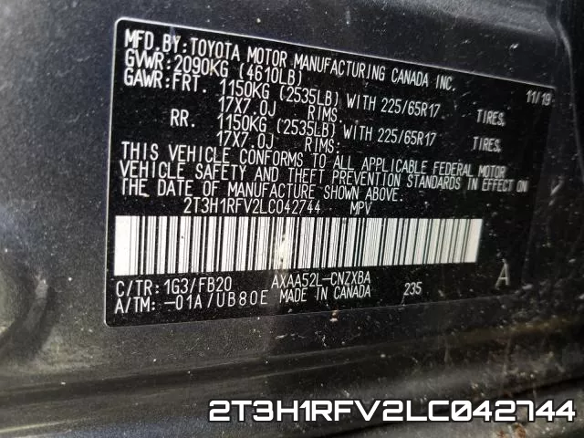 2T3H1RFV2LC042744 фото 2