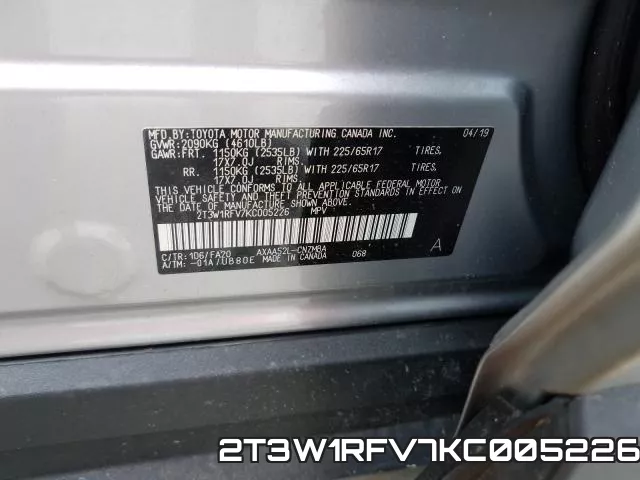 2T3W1RFV7KC005226 фото 2