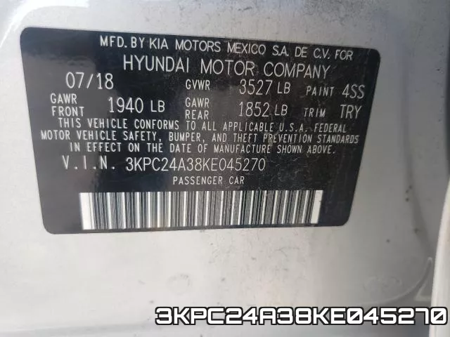 3KPC24A38KE045270 фото 2