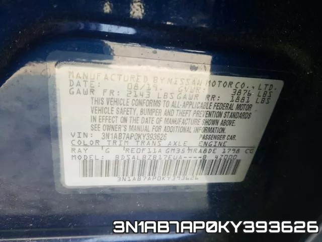 3N1AB7AP0KY393626 фото 2
