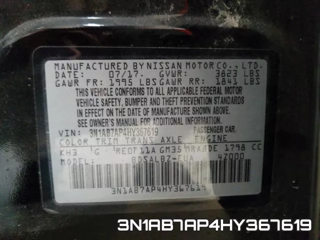 3N1AB7AP4HY367619 фото 2