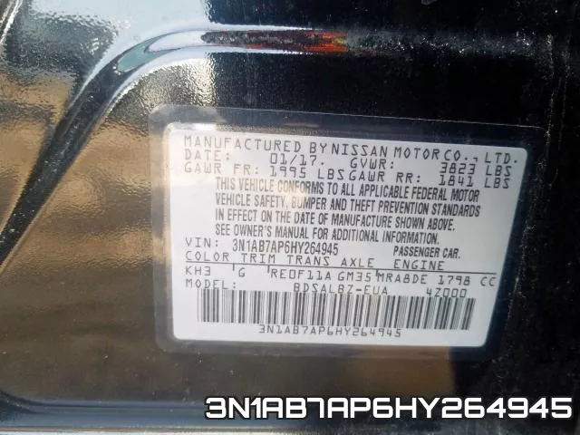 3N1AB7AP6HY264945 фото 2