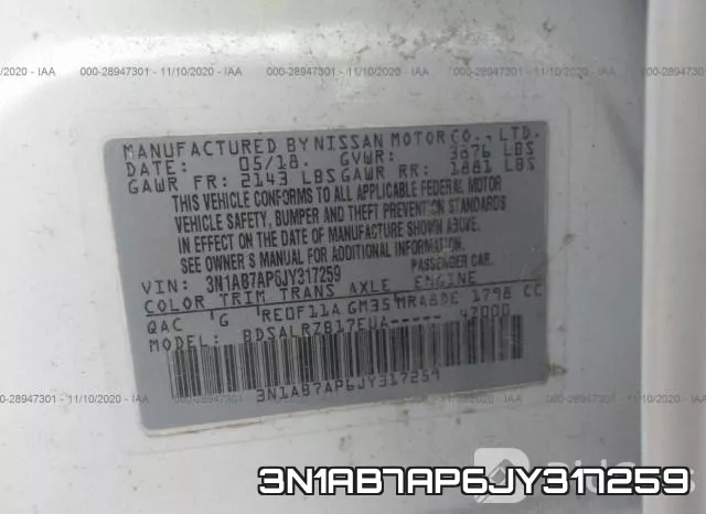3N1AB7AP6JY317259 фото 10