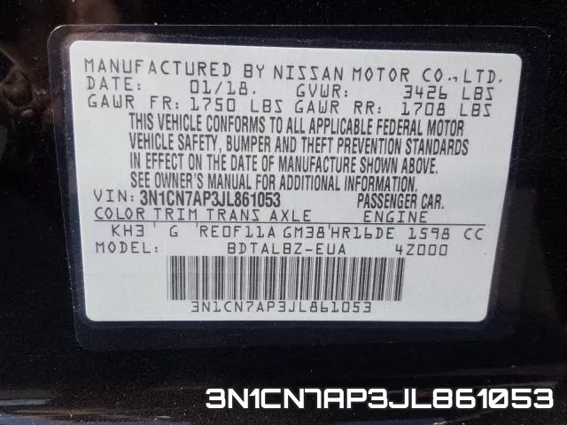 3N1CN7AP3JL861053 фото 2