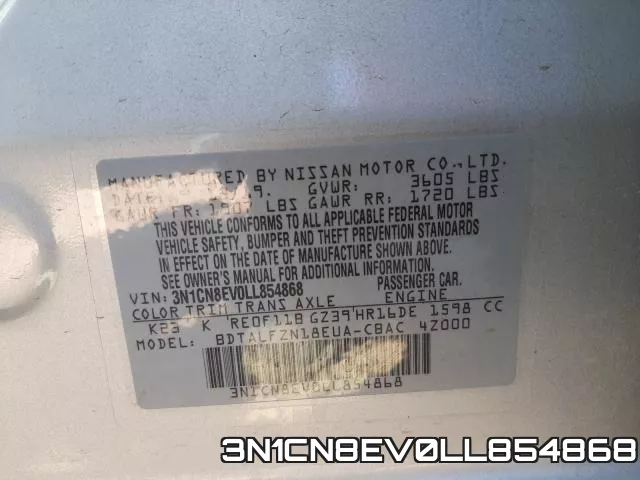 3N1CN8EV0LL854868 фото 2
