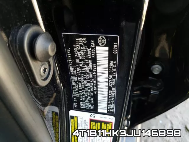 4T1B11HK3JU146898 фото 2