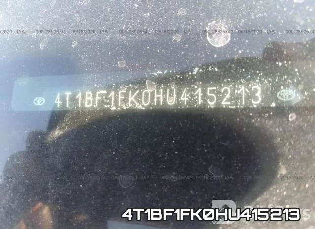 4T1BF1FK0HU415213 фото 10
