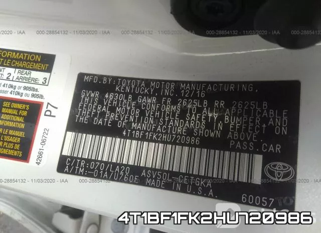4T1BF1FK2HU720986 фото 9