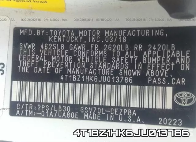 4T1BZ1HK6JU013786 фото 10