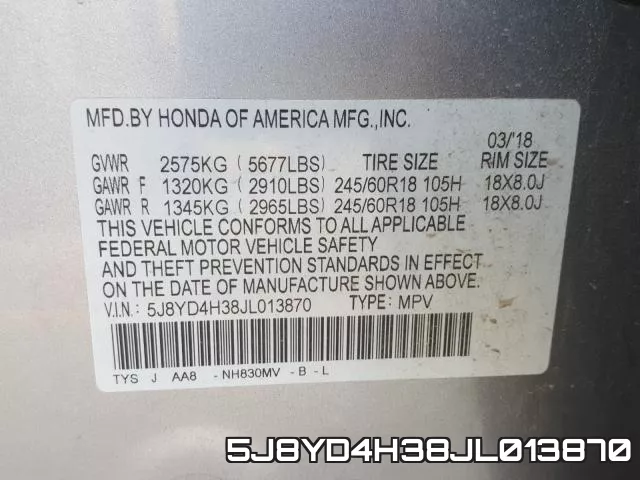 5J8YD4H38JL013870 фото 2