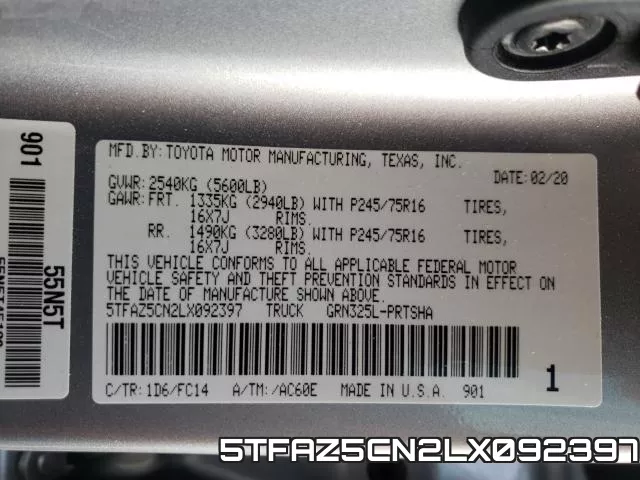 5TFAZ5CN2LX092397 фото 2
