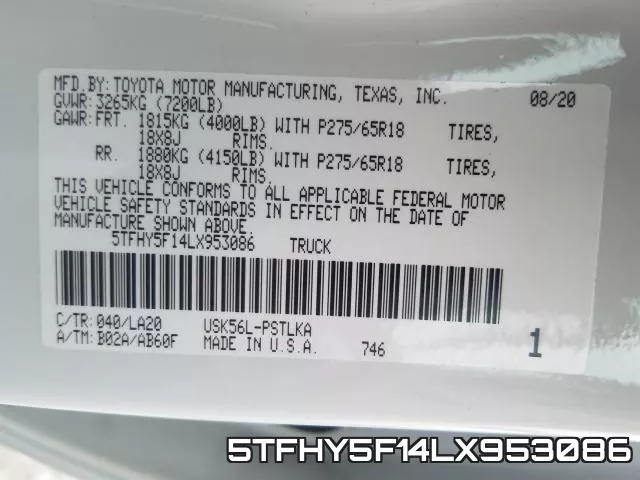 5TFHY5F14LX953086 фото 2