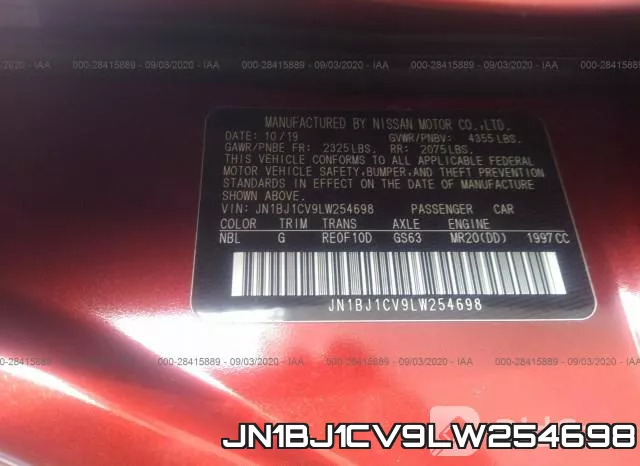 JN1BJ1CV9LW254698 фото 10