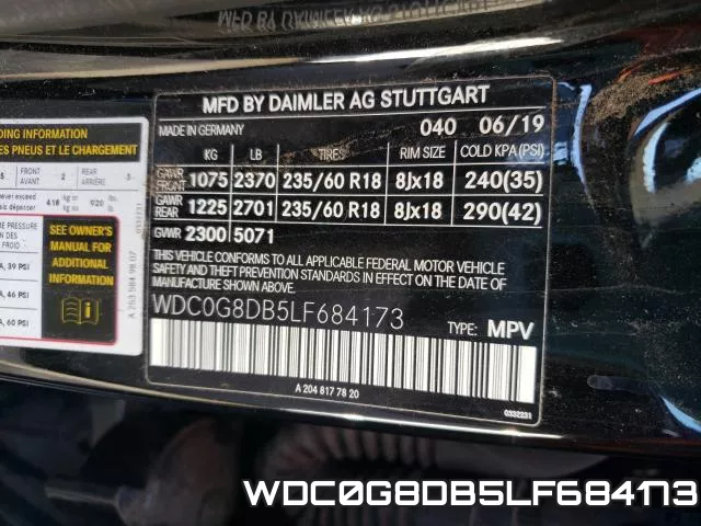 WDC0G8DB5LF684173 фото 2