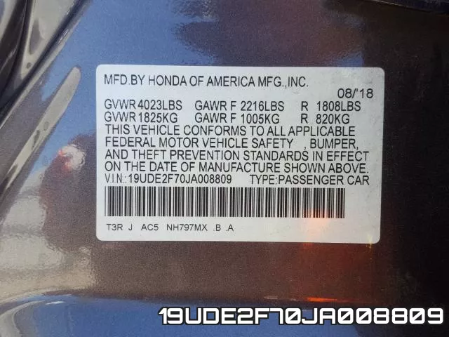19UDE2F70JA008809 фото 2
