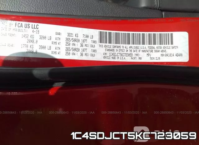 1C4SDJCT5KC723059 фото 10