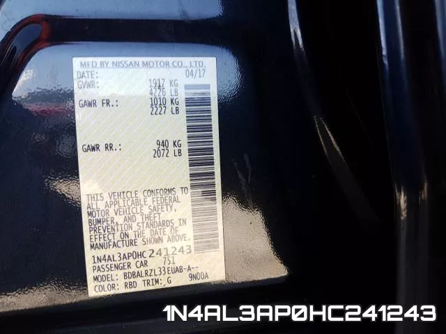 1N4AL3AP0HC241243 фото 2