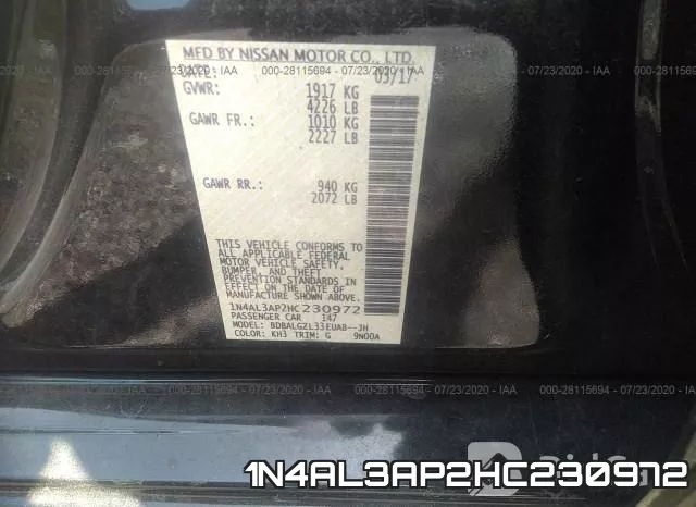 1N4AL3AP2HC230972 фото 10