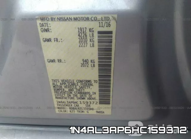 1N4AL3AP6HC159372 фото 10