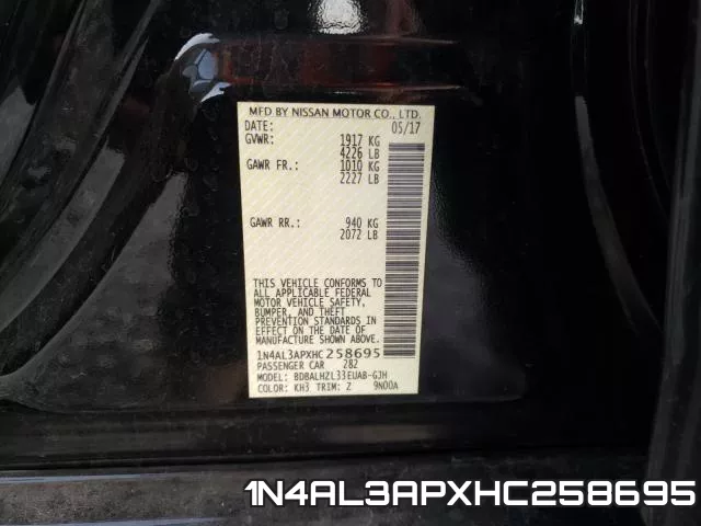 1N4AL3APXHC258695 фото 2