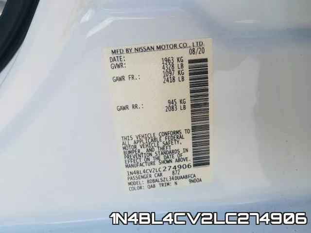 1N4BL4CV2LC274906 фото 2
