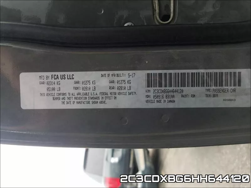 2C3CDXBG6HH644120 фото 2