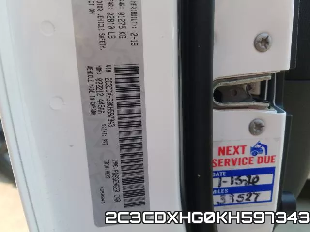 2C3CDXHG0KH597343 фото 2