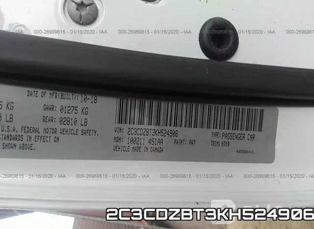 2C3CDZBT3KH524906 фото 10