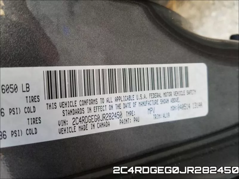 2C4RDGEG0JR282450 фото 2