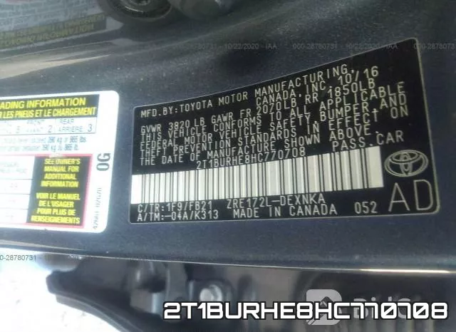 2T1BURHE8HC770708 фото 10