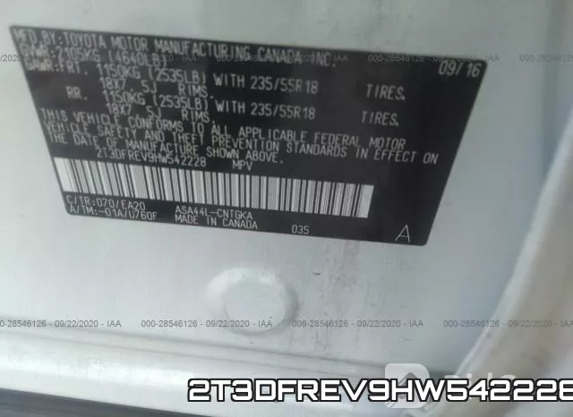 2T3DFREV9HW542228 фото 10