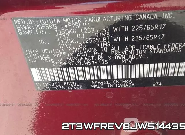 2T3WFREV8JW514435 фото 9