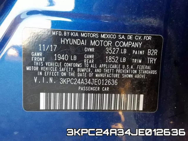 3KPC24A34JE012636 фото 2