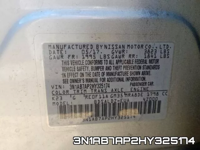 3N1AB7AP2HY325174 фото 2
