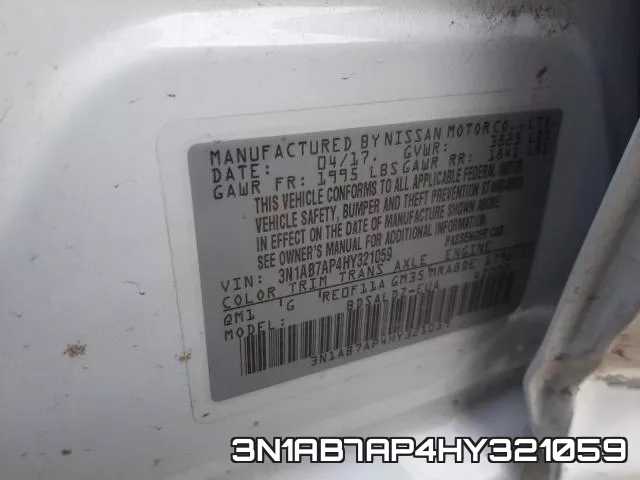 3N1AB7AP4HY321059 фото 2