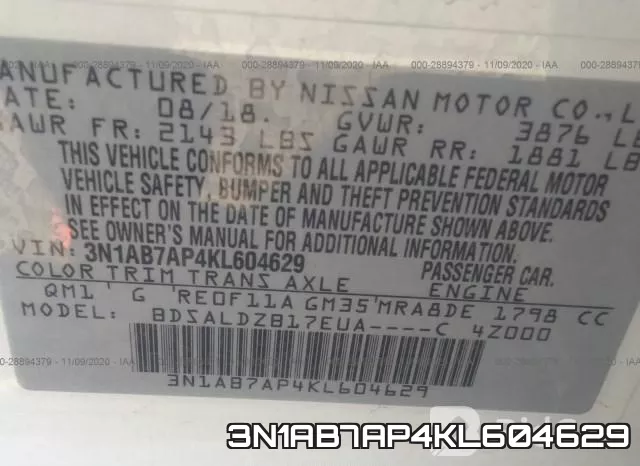 3N1AB7AP4KL604629 фото 10