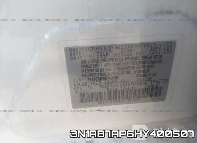 3N1AB7AP6HY400507 фото 10