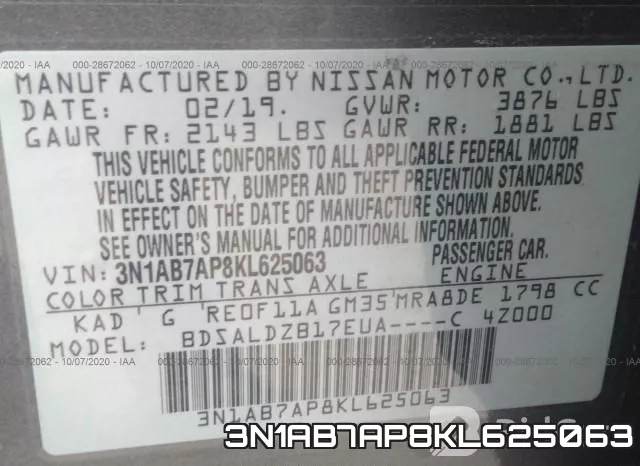 3N1AB7AP8KL625063 фото 10