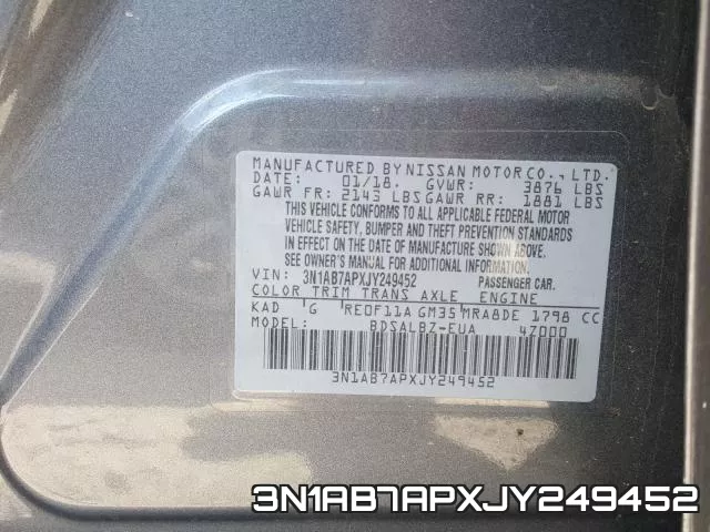 3N1AB7APXJY249452 фото 2