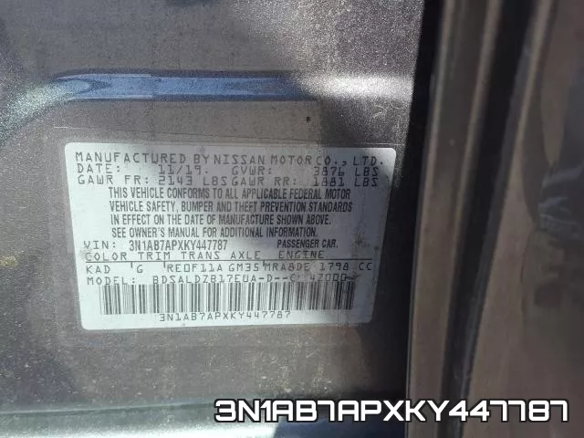 3N1AB7APXKY447787 фото 2
