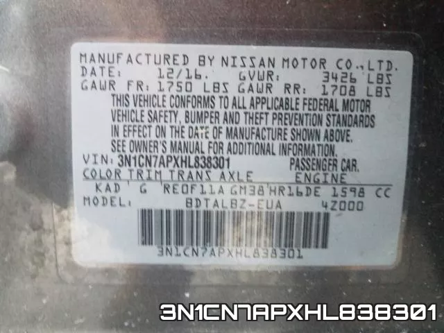 3N1CN7APXHL838301 фото 2