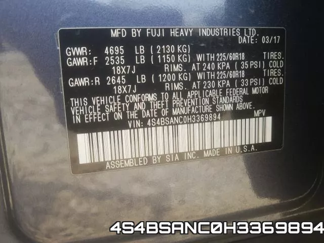 4S4BSANC0H3369894 фото 2
